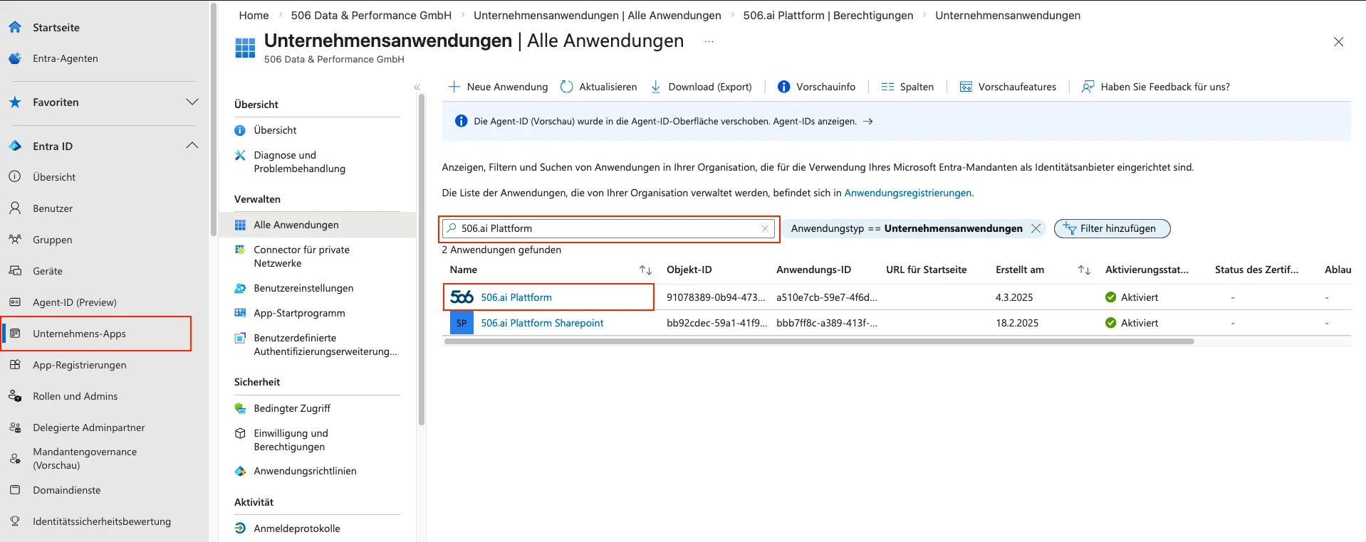 506.ai Helpcenter SSO Anwendungen