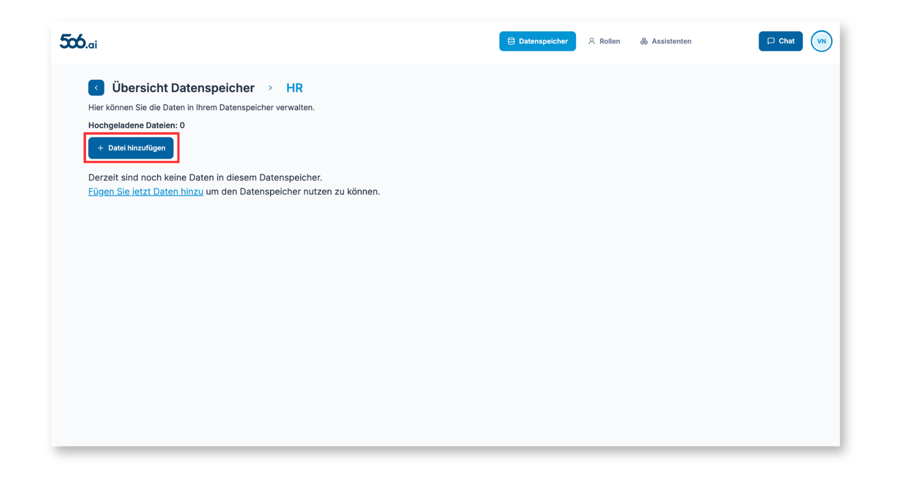 Befüllen des Datenspeichers 1