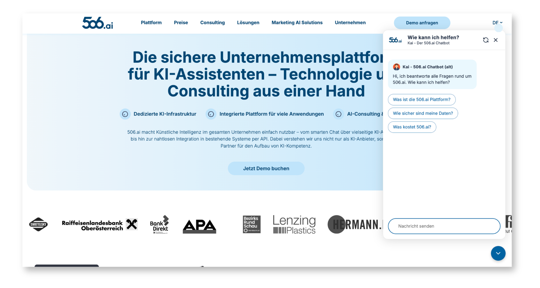 Chatbot auf der Website