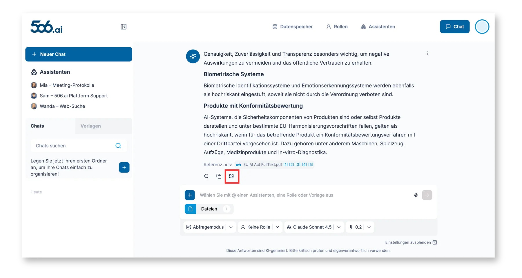 Abfragemodus Quellenverweise — Ansicht 4