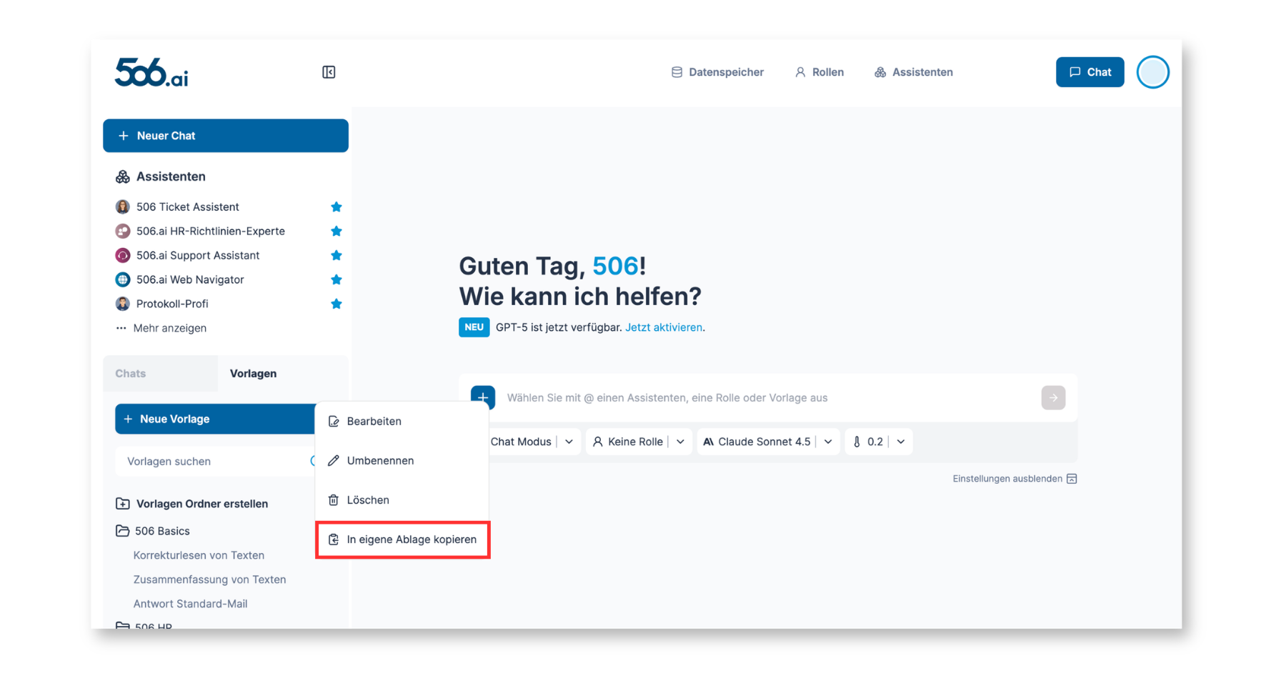 Promptvorlage verschieben 2