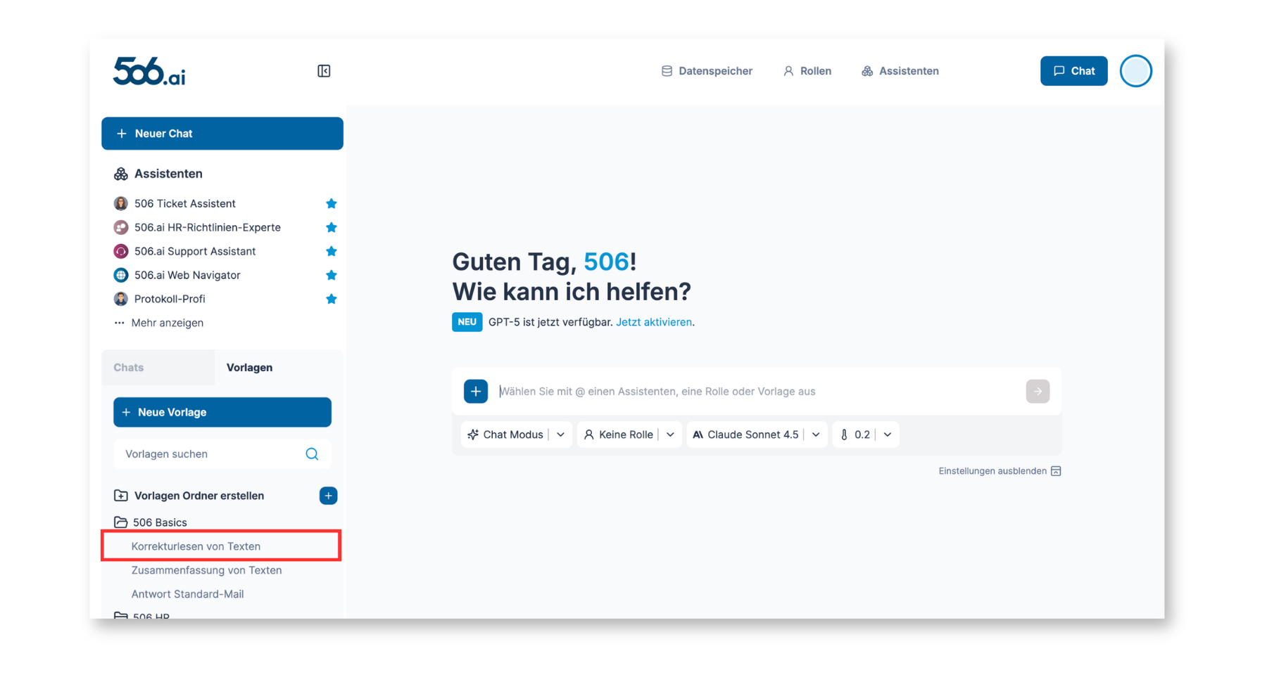 Promptvorlage verwenden 1