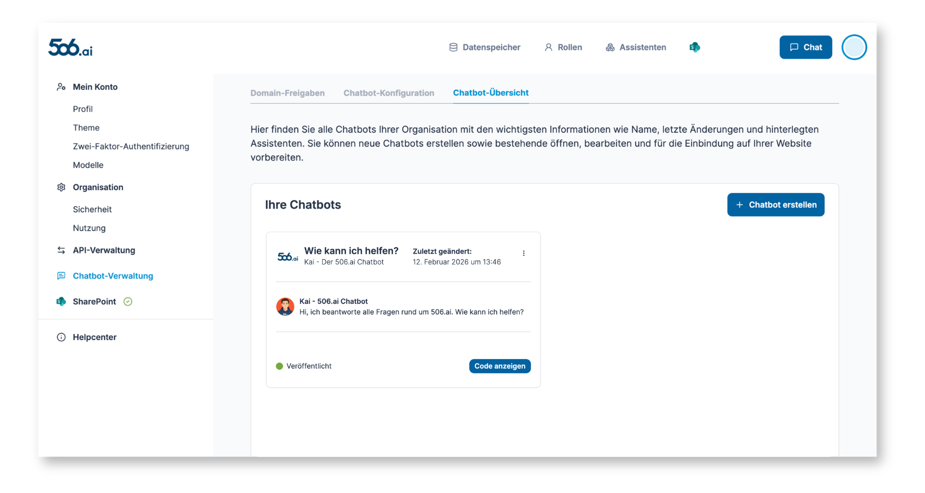 Chatbot-Übersicht
